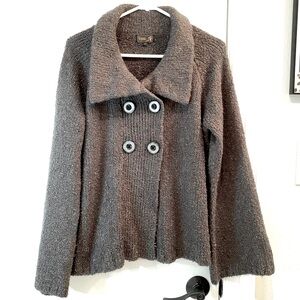 Tivoli Double Breasted Gray Cardigan Sweater Size Large